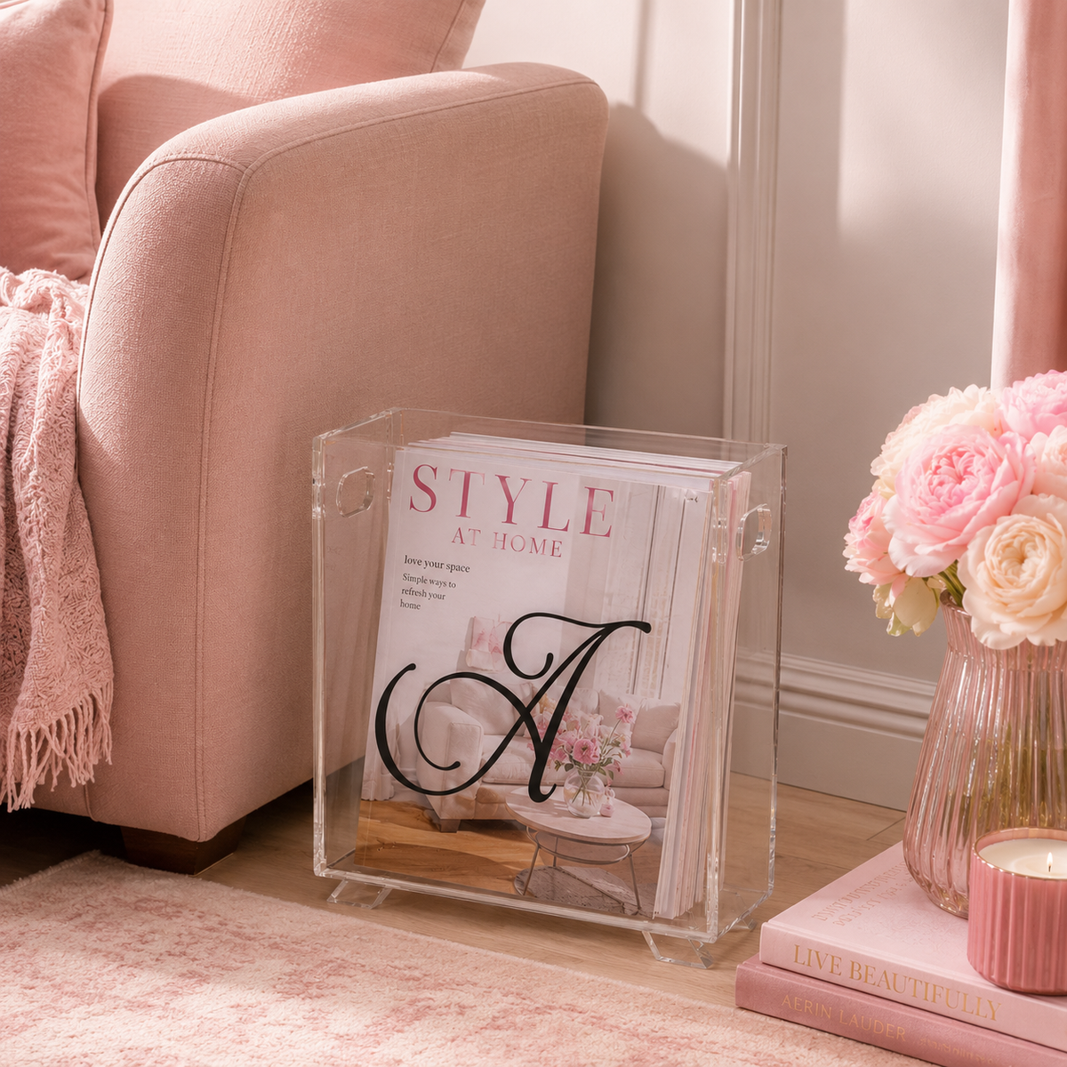 Lucite Magazine Rack
