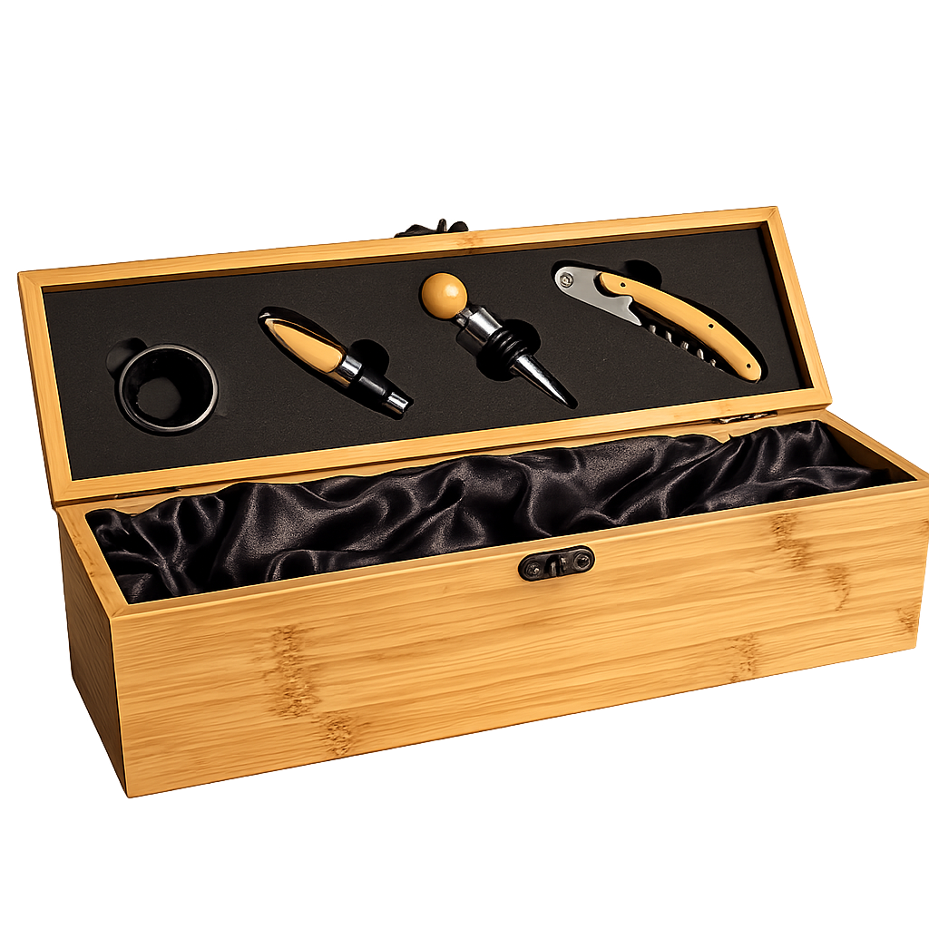 Wine Box and Opener Set