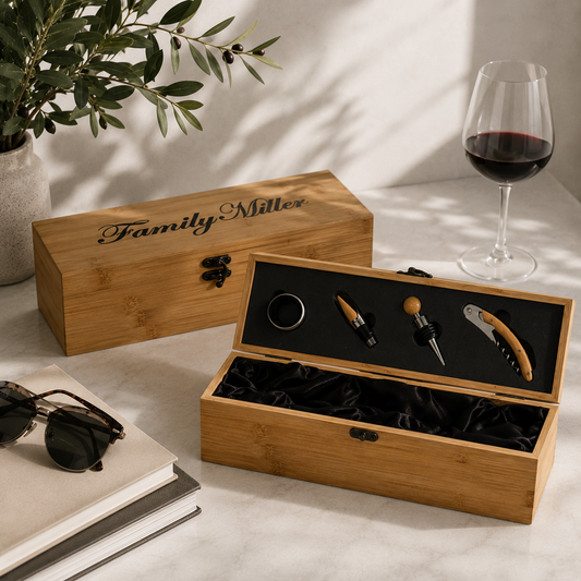 Wine Box and Opener Set